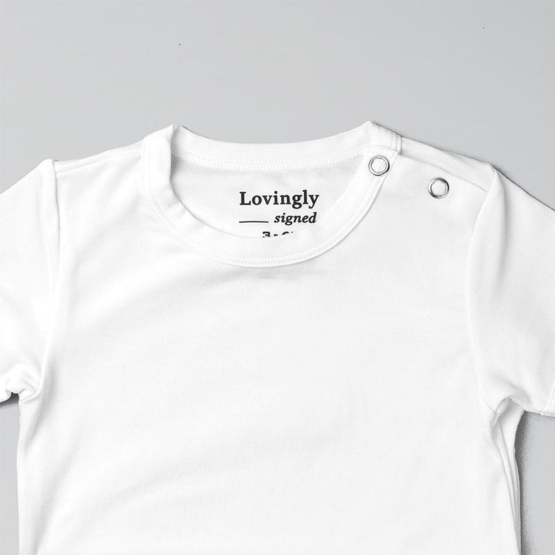 Lovingly Signed White Bamboo Short Sleeve Babygrow - Set of 3 (Size 6-12 months) - Image 2